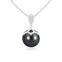 ANGARA Tahitian Pearl Pendant with Inverted Pear Bale in 14K Gold - £502.87 GBP
