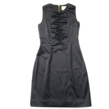 NWT kate spade Satin Tuxedo Sheath in Black Ruffled Sleeveless Dress 8 $378 - $110.00