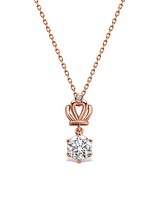 1 Ct. Moissanite Necklace in Rose Gold - £31.38 GBP