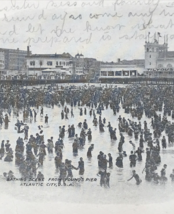 1908 Beach Bathing Scene from Young&#39;s Pier Atlantic City NJ Postcard Duplex - £9.52 GBP