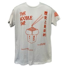 Noodle Bar News White Orange Crew Neck Short Sleeve T-Shirt size M T-Pos... - $18.23