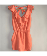 Haptics Medium Peach Ruffle Tie-Back Romper - $24.02 CAD