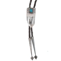 c1980 Southwestern Sterling turquoise and crystal bolo tie - £128.95 GBP