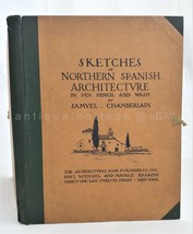 1926 Antique Northern Spanish Architecture Chamberlain 47 Art Sketch Plates - £233.45 GBP