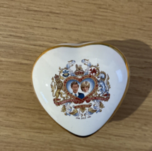 Princess Diana &amp; Charles Heart Shape 2.5&quot; Trinket Box, Royal Worcester - £16.81 GBP