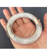 7 &quot; 925 Silver Handmade Genuine Burmese Jade Women Bangle Bracelet US SE... - $58.41