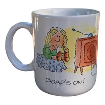 Soap's On 1980s Vintage Hallmark Ceramic Coffee Mug Soap Opera Television R1 - $14.00