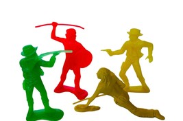 Cowboys and Indians lot vtg western toys red yellow green plastic 1960s marx U18 - £10.86 GBP