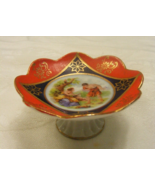 Vintage Germany Porcelain Pin Tray Scalloped Footed Dish Couple with Che... - €29,54 EUR
