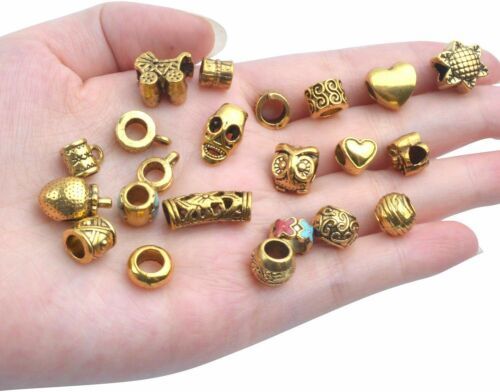 10 Metal Spacer Beads Antiqued Gold Large Hole European Assorted Lot Mix... - $3.81
