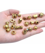 10 Metal Spacer Beads Antiqued Gold Large Hole European Assorted Lot Mix... - $5.22 CAD