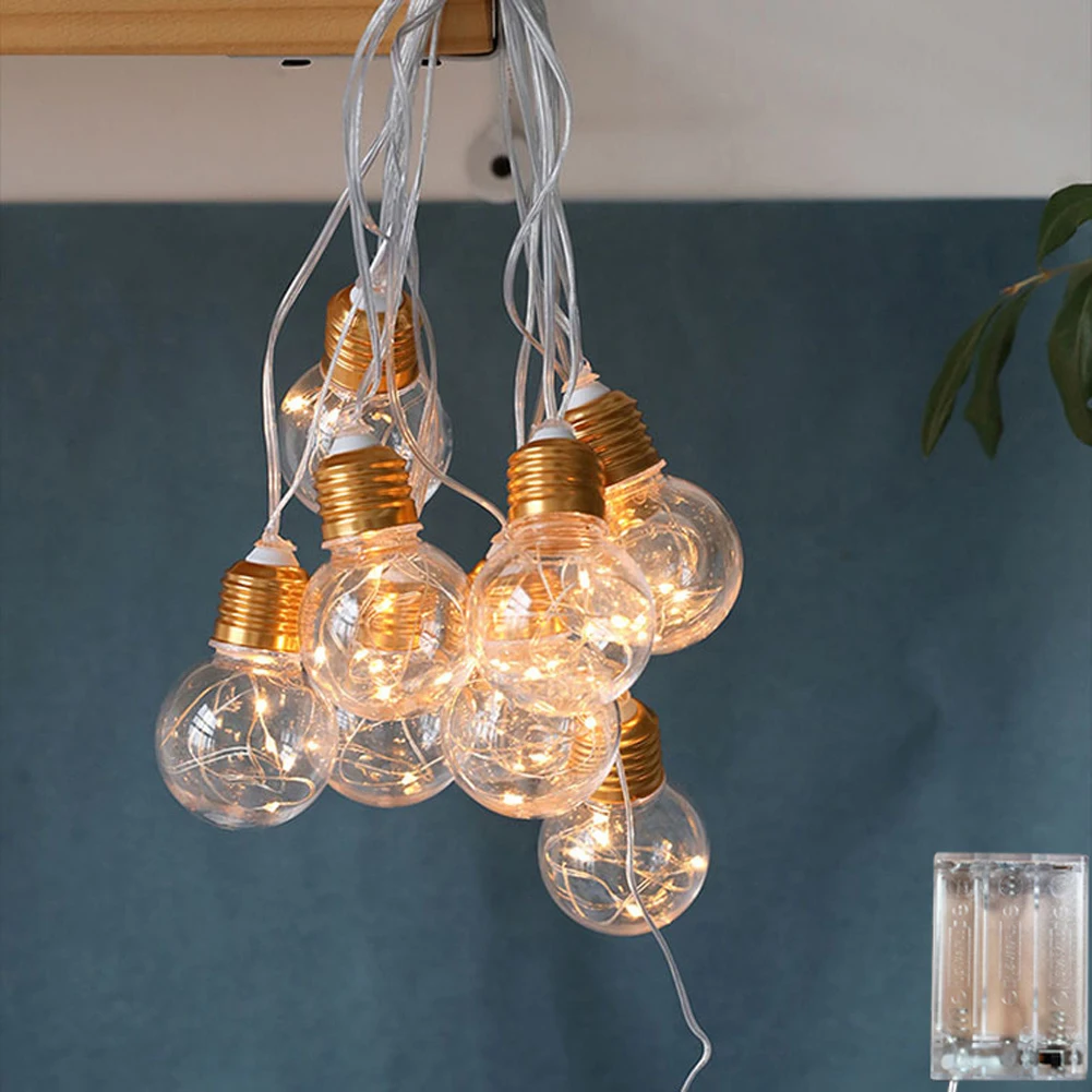 Bulbs String Lights, 10 Bulbs Copper Wire Gar Lights Battery Operated Ha... - £148.81 GBP