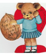 Vintage Valentine Card Bear Girl Get This Through Your Nut A-Meri-Card 1... - £7.72 GBP