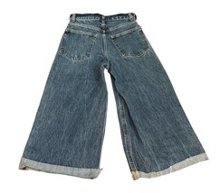 Zara Women’s Wide Leg Cropped Jeans EUR 32 US 0 High Rise Made in Turkey image 6