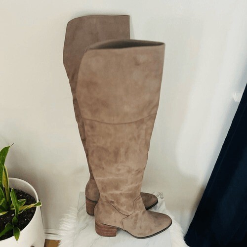 BP Luke Over The Knee Suede Boot, Olive Green, Zip Close, Size 9.5, NWOT - $79.00