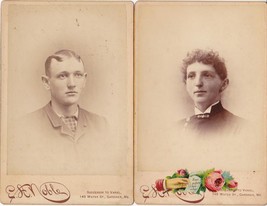 Joseph R. Jones &amp; Wife Mary Jane Hewey (2) Cabinet Photos #2 Gardiner, ME - £27.57 GBP