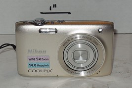 Nikon COOLPIX S3100 14.0MP Digital Camera - Silver Tested Works Battery SD - £115.69 GBP
