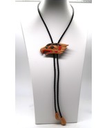 Vtg Artie George Canadian First Nations Artist Wood Eagle BOLO Slide Nec... - $81.69 CAD