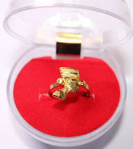 Egyptian Queen Nefertiti Charming Ring Gold 18K Stamped Pharaonic 2 Gr all sizes - £227.08 GBP