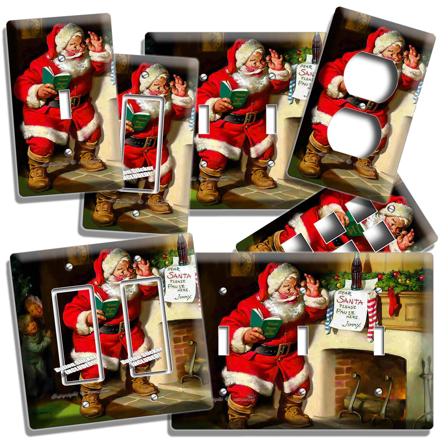 VINTAGE SANTA CLAUS CHRISTMAS LIGHT SWITCH OUTLET WALL PLATE HOME NEW ROOM DECOR