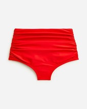 J Crew Ruched High-Rise Full Coverage Bikini Bottom Bright Cerise Red 3X... - $40.00