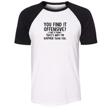 You Find It Offensive I Find It Funny Print T-shirt Mens Womens Graphic Tee Tops - £14.11 GBP