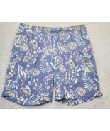 Kirkland Signature Board Shorts Men XL Blue Floral Mesh Elastic Waist Dr... - $19.30