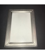Picture frame holds 5x7 photo, Silverish in color metal, freestanding - £11.76 GBP