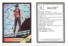 Marvel Universe Series 1 Trading Card #74 Calisto 1987 Comic Images NEAR... - £10.62 GBP