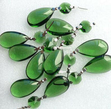 10Pcs Green Chandelier Crystal Lamp Parts Glass Prisms 38mm Pendant Drops  - £6.40 GBP