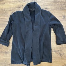 Theory Women’s Small Black Cotton Cardigan/Jacket with 3/4 Gathered Sleeves - $38.51