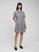 Gap Women&#39;s Tiered Mini Shirt Dress Navy Gingham (Size L) NEW W TAG - £46.39 GBP