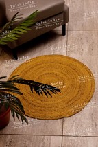 Natural Handwoven Round Jute Rug, Round Boho Rug, Large Round Rug, Braided Jute  - £59.33 GBP