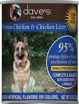 Dave&#39;s Pet Food Dog 95% Premium Meats Chicken And Chicken Liver 12.5oz. (Case of - £59.31 GBP