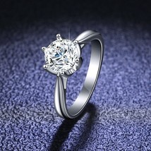 Real 0.5ct 1ct Certified Moissanite Ring Engagement Wedding Rings for Women 925  - $54.98