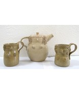 Signed Vintage Studio Pottery Woman Design Tea Set attributed Agnes Star... - $337.84 CAD