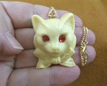 (CL52-201) KITTY white Hell cat kitten large CAMEO Pin Pendant 18&quot; neckl... - $32.71