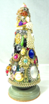 Festive Jewelry Christmas Tree Holiday OOAK Signed Beads Rhinestones Charms b - £68.74 GBP