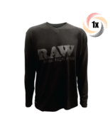 1x Shirt Raw Logo Black On Black V Neck Long Sleeve | 2XL | Stash Pocket - $63.02 CAD