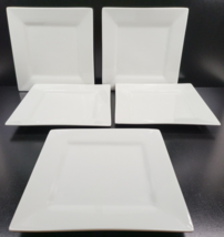 (5) 10 Strawberry Street Whittier Dinner Plates Set Square Shaped White Dish Lot - £67.46 GBP