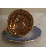 LIGHT BLUE &amp; GOLD LINDNER KUEPS BAVARIA TEA CUP &amp; SAUCER  - $1,488.72 MXN