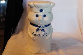 Pillsbury Dough Boy Cookie Jar Ceramic 1973 10.5&quot; Tall Poppin Fresh Vintage - $142.50