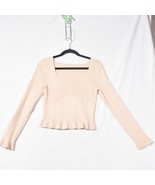 Shein Crop Sweater Size Small Cream Square Neck - $21.29 CAD