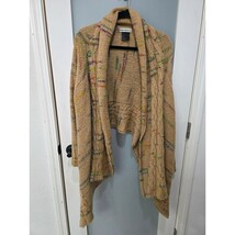 Parkhurst Tan Cable Knit Cardigan Sweater XL Open Front Boho Cozy - $50.00