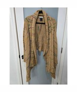 Parkhurst Tan Cable Knit Cardigan Sweater XL Open Front Boho Cozy - $50.00