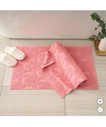 Charisma Bathroom Mat Coral Pink 2-Pack Daisy Floral Rectangle Cotton 20... - $46.99