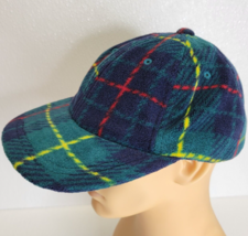 Vintage London Fog Fleece Cap Tartan Plaid Hike Outdoor Ski Winter Baseball Hat - £15.08 GBP