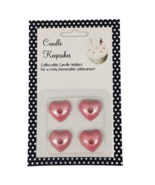 Candle Keepsakes Set of 4 Pink Hearts Collectable Candle Holders Birthda... - $15.09 CAD