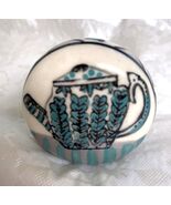 Vintage Drawer Pull Cabinet Knob Teapot Design Aqua Black &amp; White 1.34&quot; ... - €10,13 EUR
