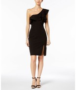 Bardot Ruffled One-Shoulder Dress SZ 4 X/S Black - €58,34 EUR